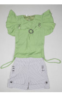 Olive Green Silk Kids Dress (KR1252)